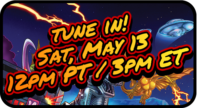Tune in! Saturday May 13 at 12pm Pacific / 3pm Eastern